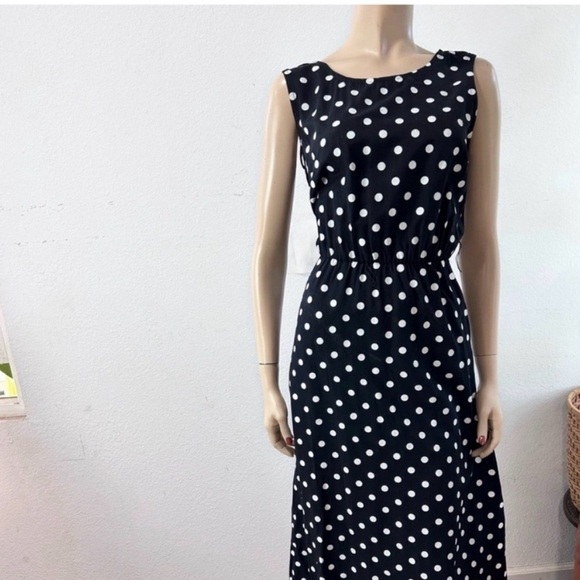 Michaels Dresses & Skirts - Vintage Dani/Michaels polka dots Sleeveless Crew Neck Midi Sundress